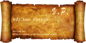 Véber Patrik névjegykártya